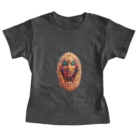 Abstract lines wireframe eggs with a woman face Baby Tees
