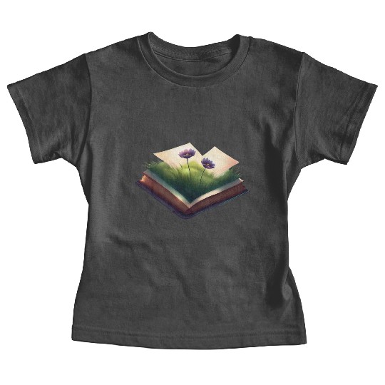 Book and Flower Baby Tees