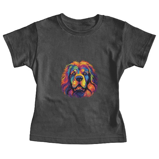 Watercolor Colorful Tibetan Mastiff Baby Tees