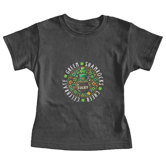 St. Patrick's Day Baby Tees, Lucky Pot Of Gold Leaf