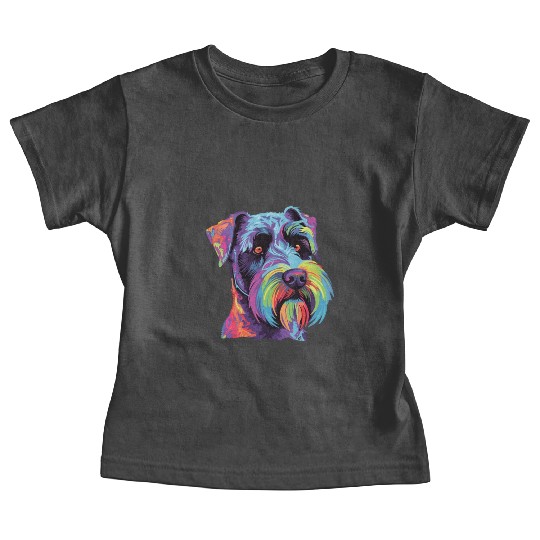 Watercolor Colorful Standard Schnauzer Baby Tees