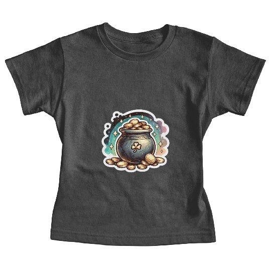 Saint Patrick's Day Sparkly Pot of Gold Baby Tees