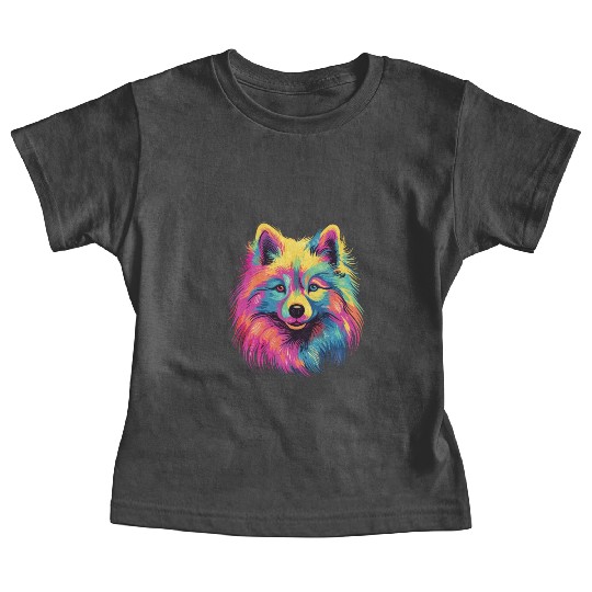 Watercolor Colorful Japan Spitz Baby Tees
