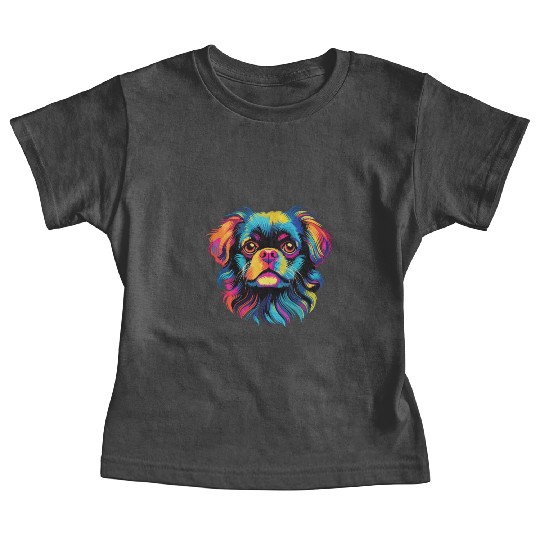 Watercolor Colorful Tibetan Spaniel Baby Tees