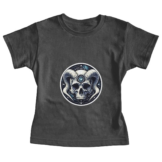 Cosmic Nirvana Serenity: Horned Skull Baby Tees