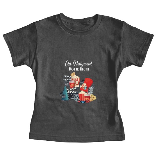 Popcorn Vintage Movie Night Baby Tees