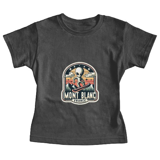 Mont blanc chamonix french alps Alien on snowboard Baby Tees