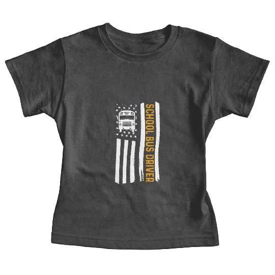 School Bus Driver American Flag School Bus Driver Baby Tees