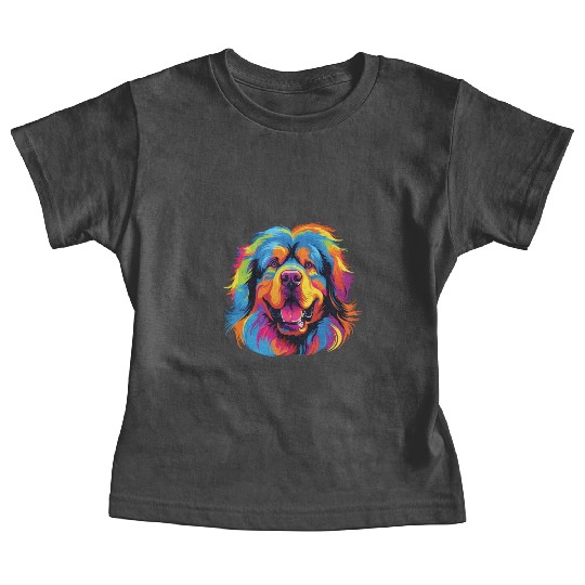 Watercolor Colorful Tibetan Mastiff Baby Tees