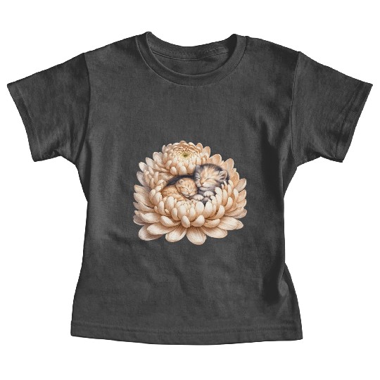 Kittens Sleeping In Flower Baby Tees