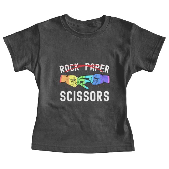 Lesbian Pride Rock Paper Scissors Funny LGBTQ Baby Tees