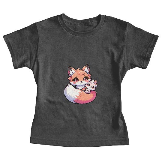 Proud Mother Fox With Her Fox Cub for Mother's Day Baby Tees