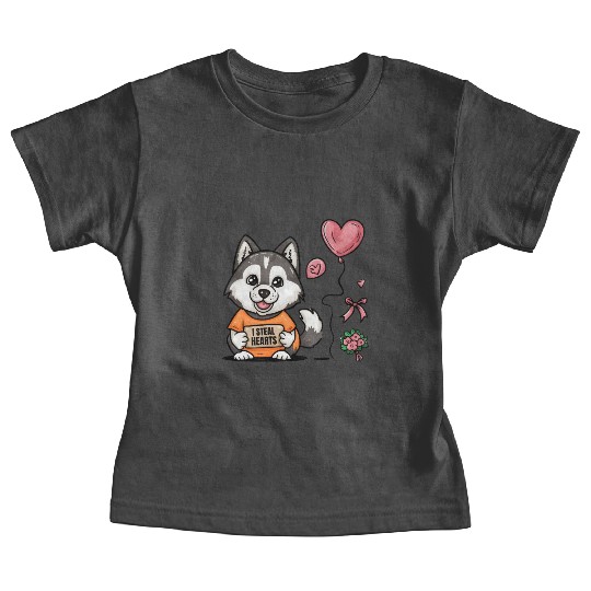 I STEAL HEARTS Cute Husky Baby Tees