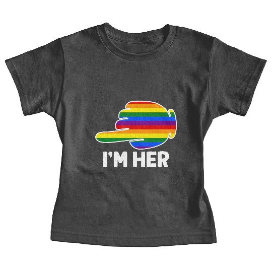 I'm Hers Rainbow Lesbian Couple Funny LGBT Pride Baby Tees