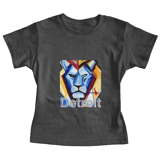 Pride of Motor City: Abstract Lion Design Baby Tees