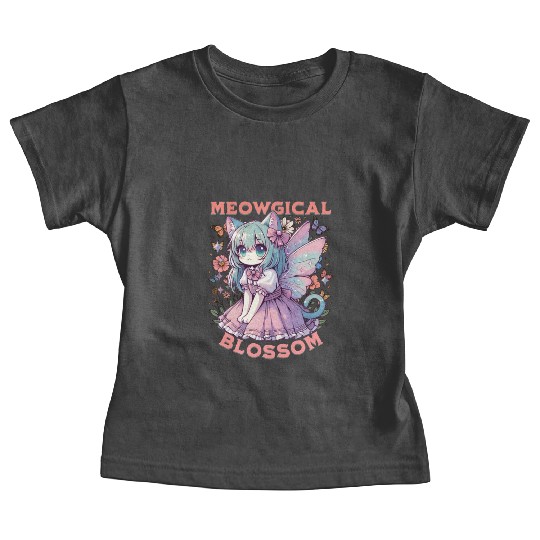 Meowgical Blossom Enchanting Fairycore Cat Fantasy Baby Tees