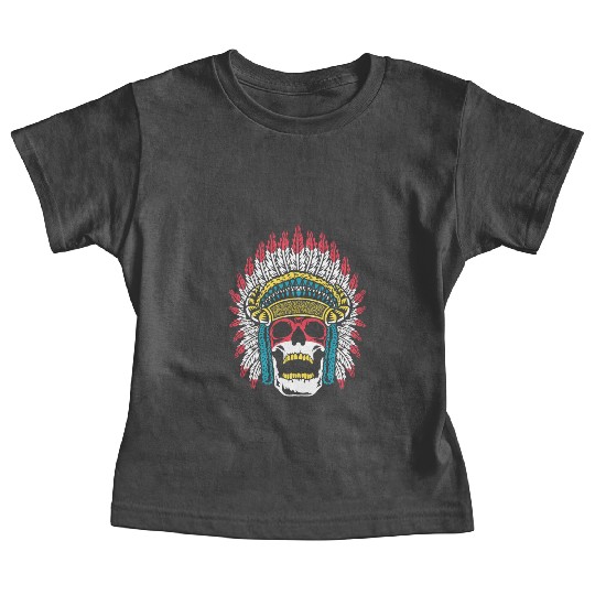 Indigenous Native American Skull Skull Head Baby Tees