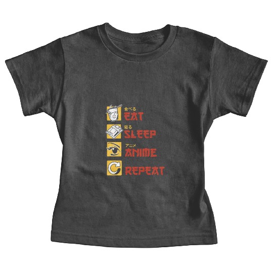 eat sleep anime repeat funny manga Baby Tees