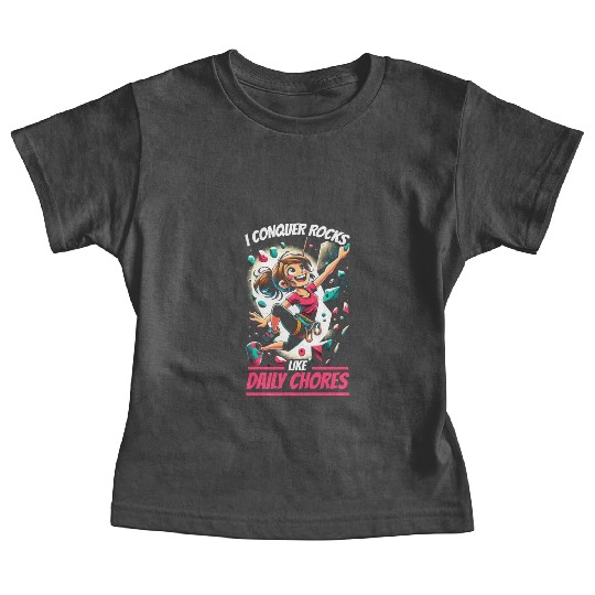 Bouldering Girl Boulderer Rock Climbing Wall Baby Tees