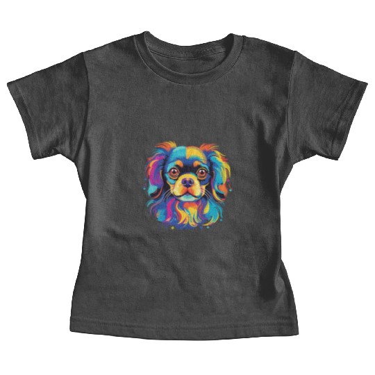 Watercolor Colorful Tibetan Spaniel Baby Tees