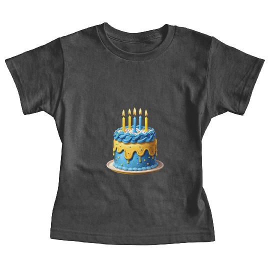 Blue and yellow birthday cake Baby Tees