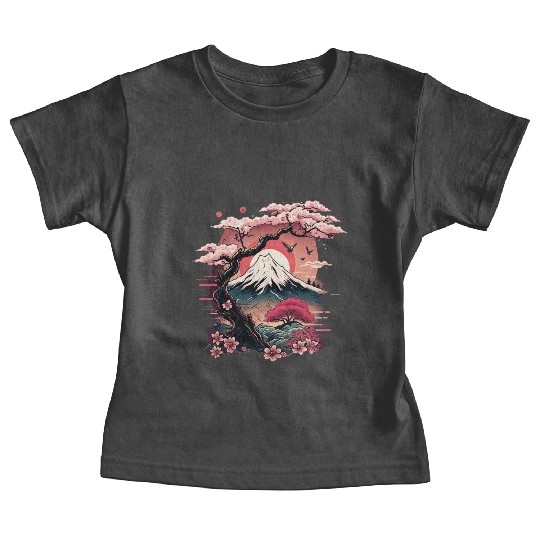 Japanese Sakura Garden Geisha Mount Fuji Cherry Baby Tees