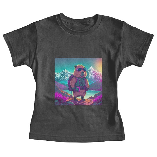 Capybara hiking thru the Mountains Baby Tees