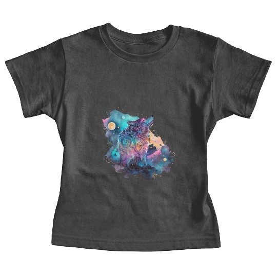 Wolf Print, Cosmic Wolves, Animal Print, Cosmos Baby Tees