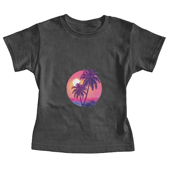 Tropical Sunset Palms Tranquil Scene Baby Tees