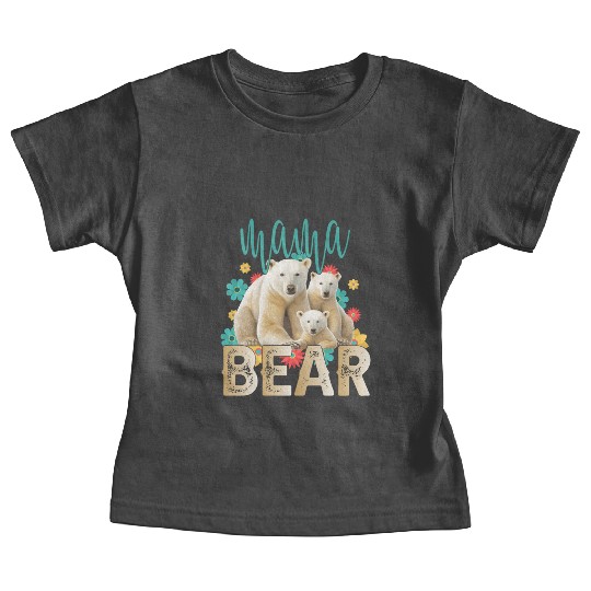 Mama Bear Gift Rose Flowers Mama Bear with 2 Cubs Baby Tees