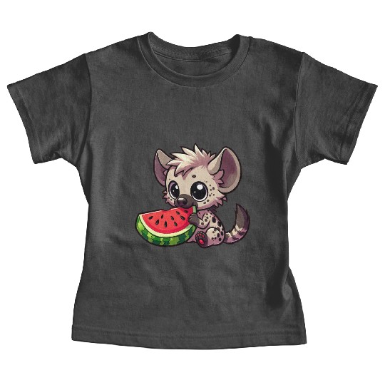 Hyena with Watermelon Summer Fruit Baby Tees