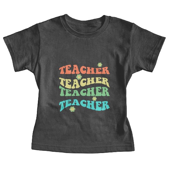 Retro Groovy In My Teacher Era Teacher Life T-Shir Baby Tees