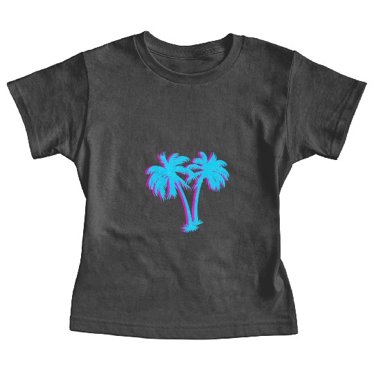Tropical and Aesthetic Beach Vaporwave Palm Tree Baby Tees