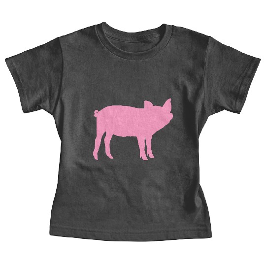 Pig Silhouette I Love pigs pink piggy piglet Baby Tees