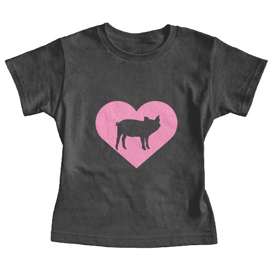 I Love Pigs pig heart piggy piglet silhouette Baby Tees