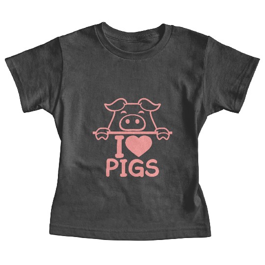 I Love Pigs pig heart piggy piglet comic funny Baby Tees