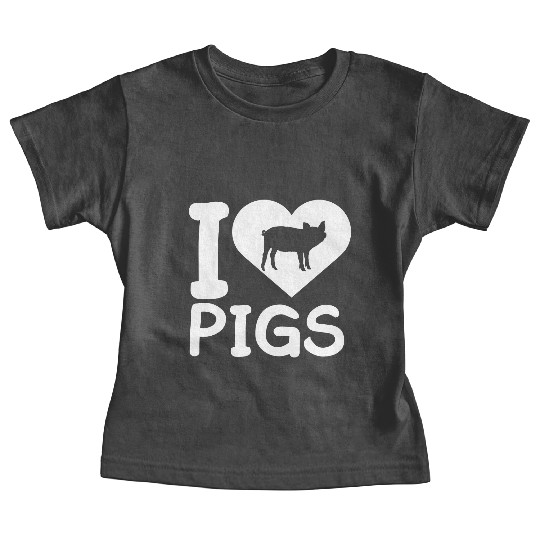 I Love Pigs pig heart piggy piglet Silhouette Baby Tees