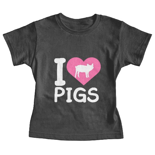 I Love Pigs pig heart piggy piglet silhouette Baby Tees