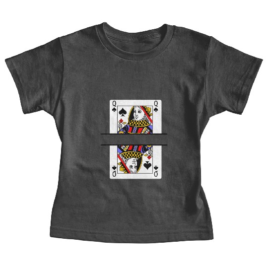 Playing card queen of spades with banner space Baby Tees