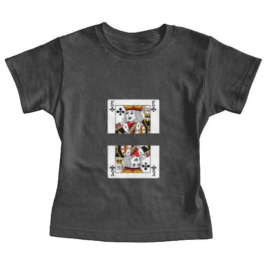 Playing card clover king with banner space Baby Tees