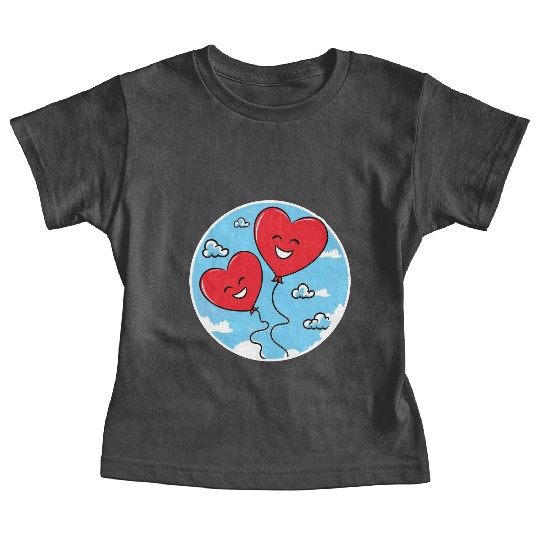 Smiling red heart balloons Baby Tees