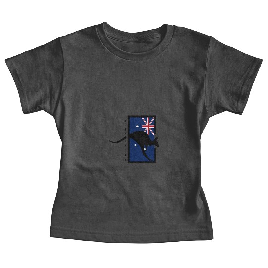 Australia Flag Pride With Funny Australian Kangaro Baby Tees