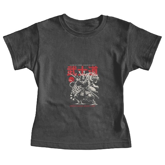 Japanese Samurai with Katana, Kanji Typography Baby Tees