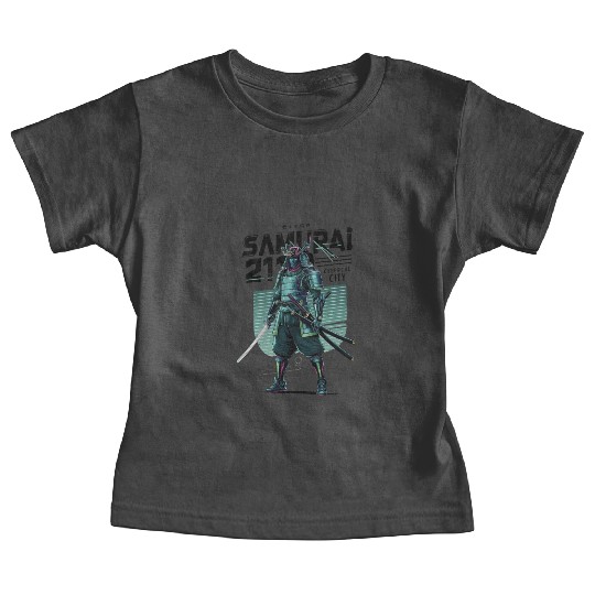 Cyber Samurai 2110: Glowing Katana Warrior Baby Tees