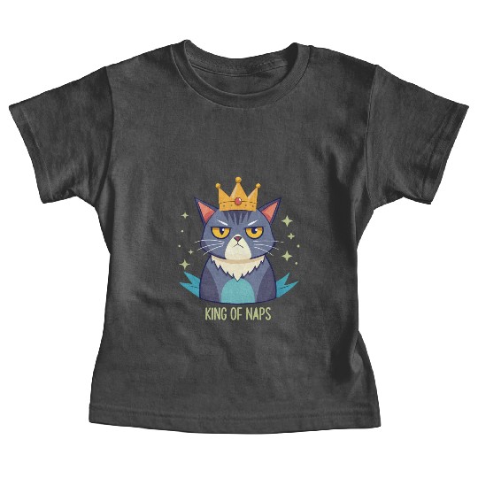 Grumpy King of Naps Cat Baby Tees