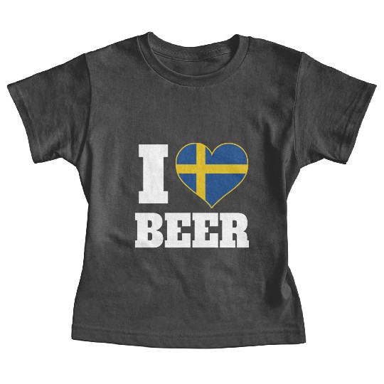 I Love Beer And Sweden Patriotic Expression Baby Tees