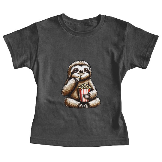Sloth Popcorn Cinema Movie Night Baby Tees