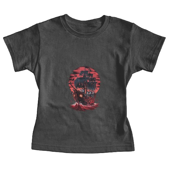 Creepy Sailing Boat Funny Pirat Baby Tees