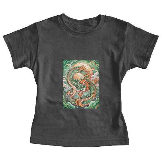 Traditional Chinese Dragon Ink Style Baby Tees