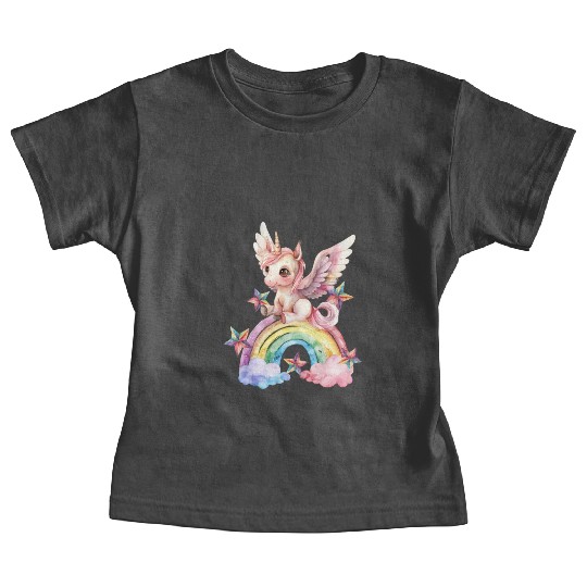 Rainbow & Unicorn Art Gifts for Girls & Teenagers Baby Tees